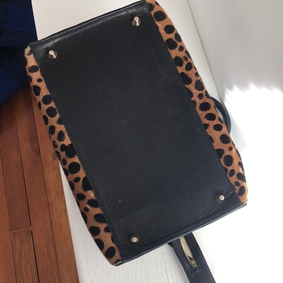 CLARE V Leopard Ponyhair Tote - Picture 6 of 8
